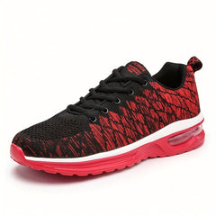 Men's Breathable Knit Sneakers Lace Up Air Cushion Walking Shoes
