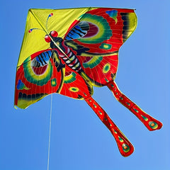 Multicolor Butterfly Kite with Long Tails and Handle - Outdoor Entertainment