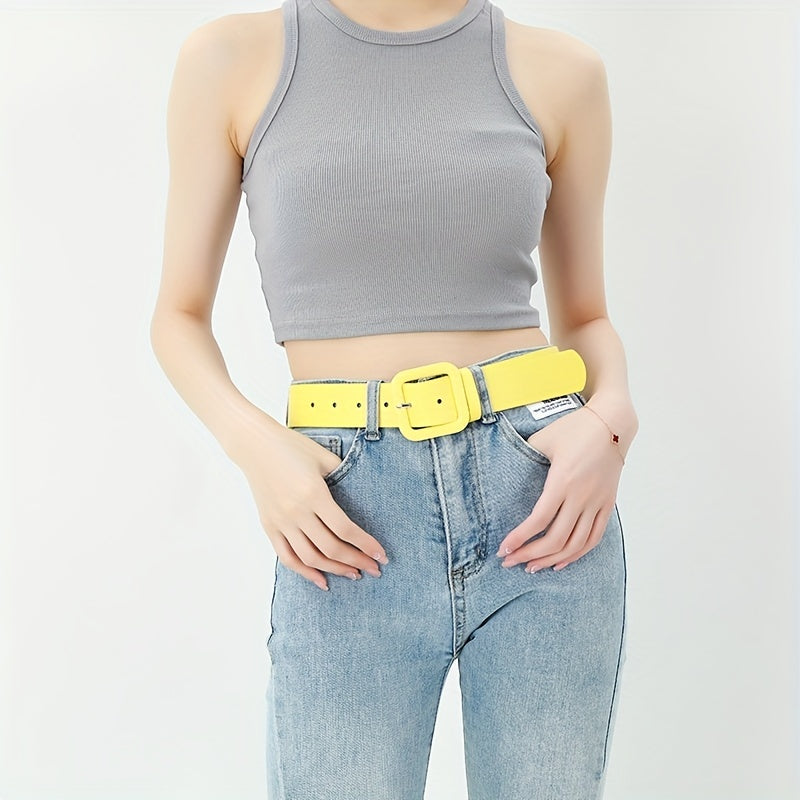 Stylish Square Buckle Candy Belt for Women