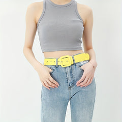 Stylish Square Buckle Candy Belt for Women
