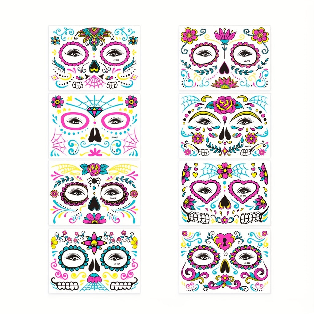 Luminous Fluorescent Stickers Halloween Dress Party Tattoo Stickers
