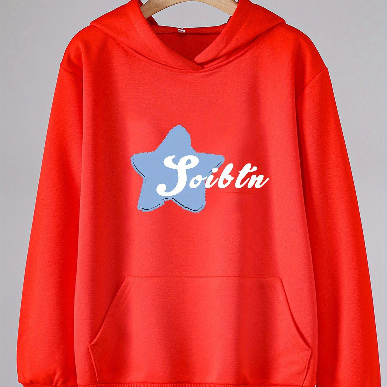 Girls Cartoon Star Pattern Hooded Sweatshirt Long Sleeve Pullover