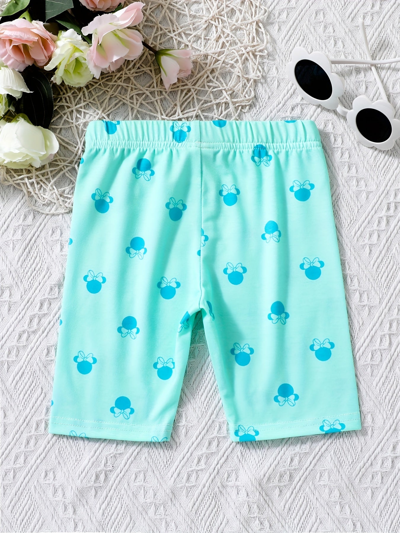 Kid Girl's Bow Graphic Cropped Leggings