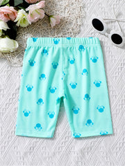 Kid Girl's Bow Graphic Cropped Leggings