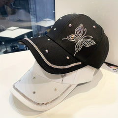 Rhinestone Butterfly Baseball Cap Casual Sun Hat Sunscreen Dad Hats For Women