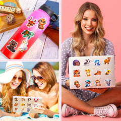 100pcs Cartoon Animal Stickers for Laptops Cars Skateboards