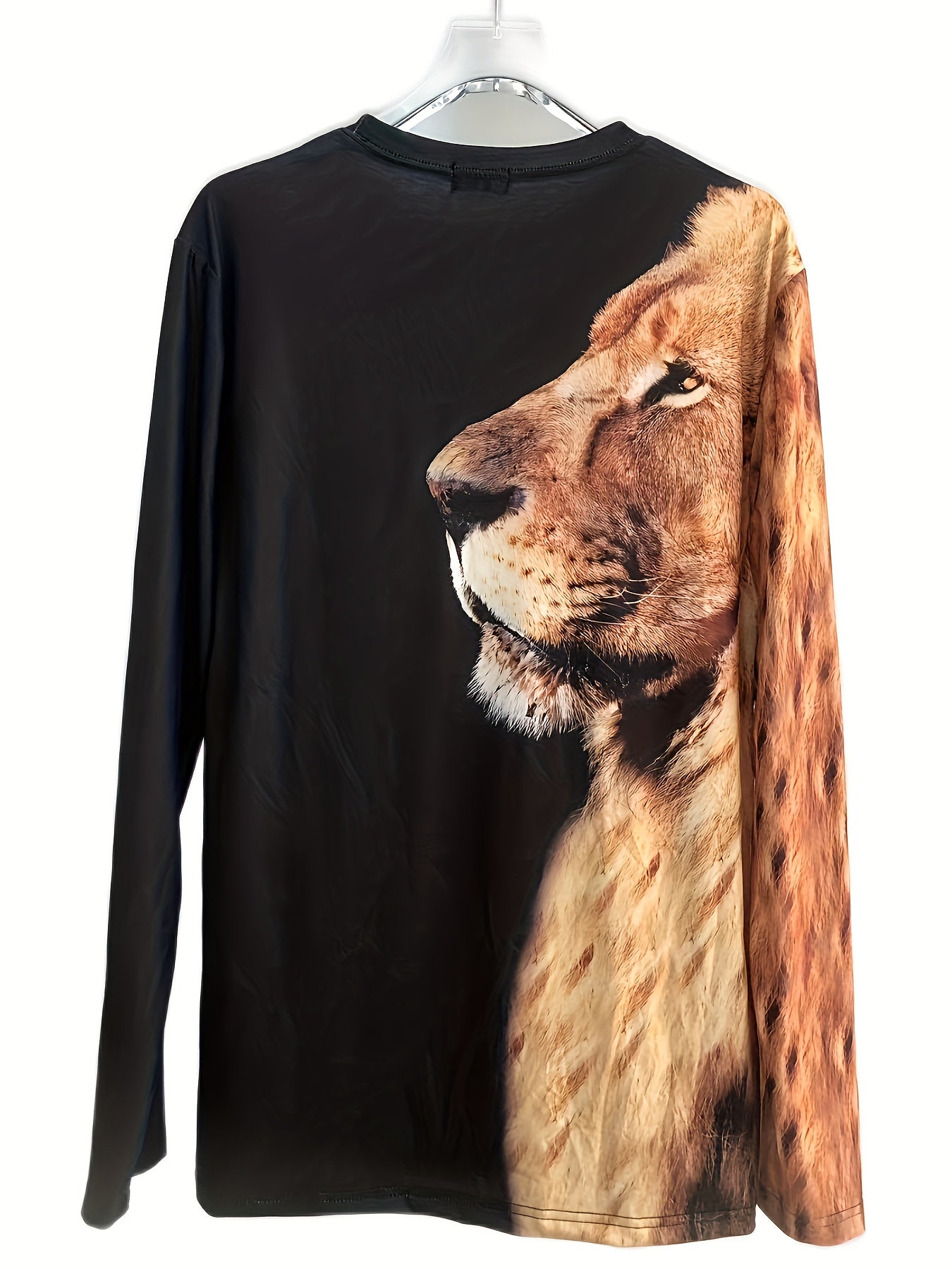 LION 3D Print Graphic Sweatshirt Loose Pullover Men's Clothing
