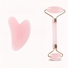 2pcs Faux Jade Double Headed Massage Stick with Facial Massage Board