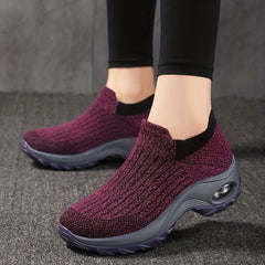 Women's Knit Slip On Sock Sneakers Air Cushion Shoes