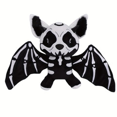 Halloween Skeleton Bat Plush Toy with Orange Wings Soft Stuffed Animal Red