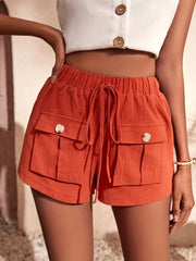 Y2K Elastic Cargo Shorts High Waist Pocket Shorts Casual Women's Clothing