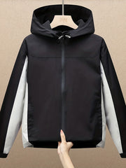 Boys Hooded Jacket Top Zipper Windbreaker Clash Outdoor Warm Fleejsonse Coat