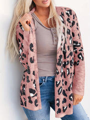 Leopard Print Long Sleeve Cardigan for Women