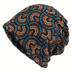 Boho Print Beanie Elastic Neck Gaiter Casual Skull Cap Unisex Hip Hop Chemo Hat