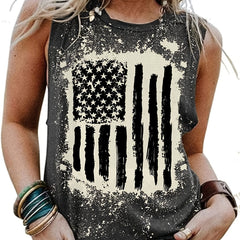 Vintage Flag Print Tank Top for Women