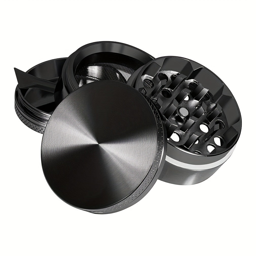 Portable 4-Layer Metal Grinder for Outdoor & Home Cooking