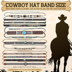 Turquoise Beads Hat Band Cowboy Boho Decor Hatband Western Hat Belts