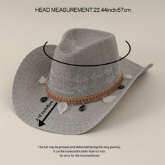 Unisex Sunshade Straw Hat for Summer Beach Travel