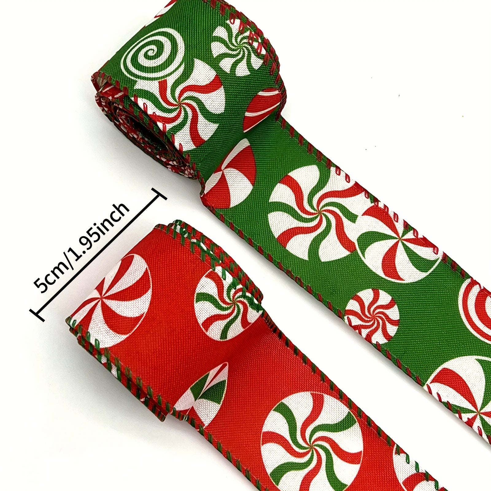Christmas Candy Ribbon For Christmas Trees Wrapping Fabric Ribbons