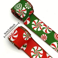 Christmas Candy Ribbon For Christmas Trees Wrapping Fabric Ribbons