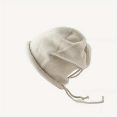 Ear Protection & Windproof Knit Beanie Hat with Drawstring