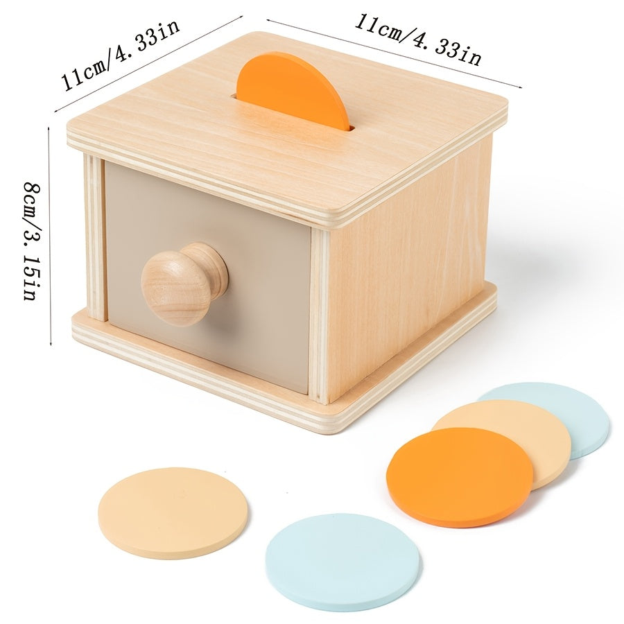 Wooden Coin Bank Toy for Kids Shape Matching Game Enhances Early Math Skills