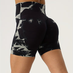Tie Dye Biker Shorts High Waist Yoga Shorts Women's Activewear