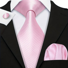 Men's Jacquard Tie & Hankerchief & Cufflinks Set