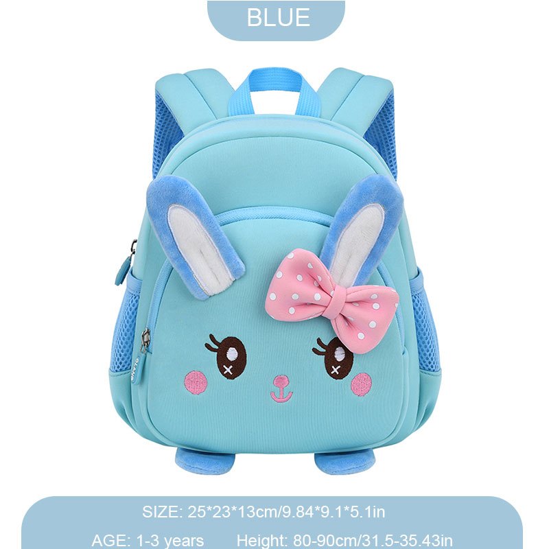 3D Cartoon Rabbit Kids Backpack for School Boys Girls