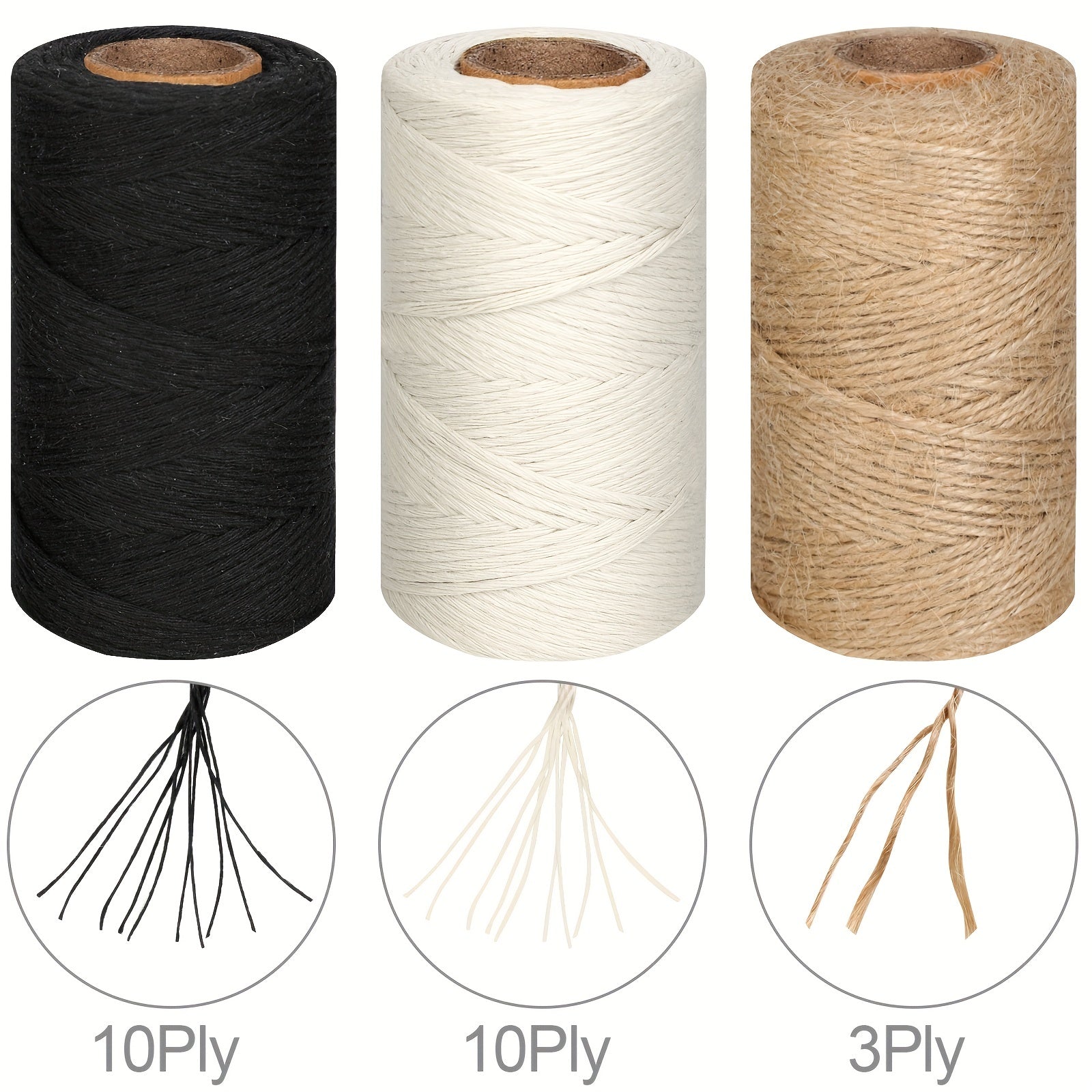 2mm Natural Jute Twine 10ply Cotton Twine Rope for Crafts Art Gardening