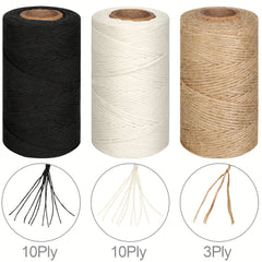 2mm Natural Jute Twine 10ply Cotton Twine Rope for Crafts Art Gardening