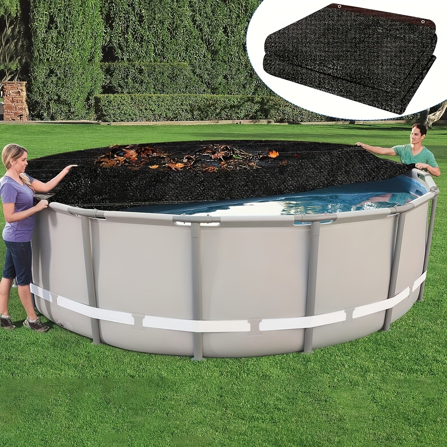 Round Pool Net Cover For Above Ground Pools Winter Covers - Mesh Leaf Catcher