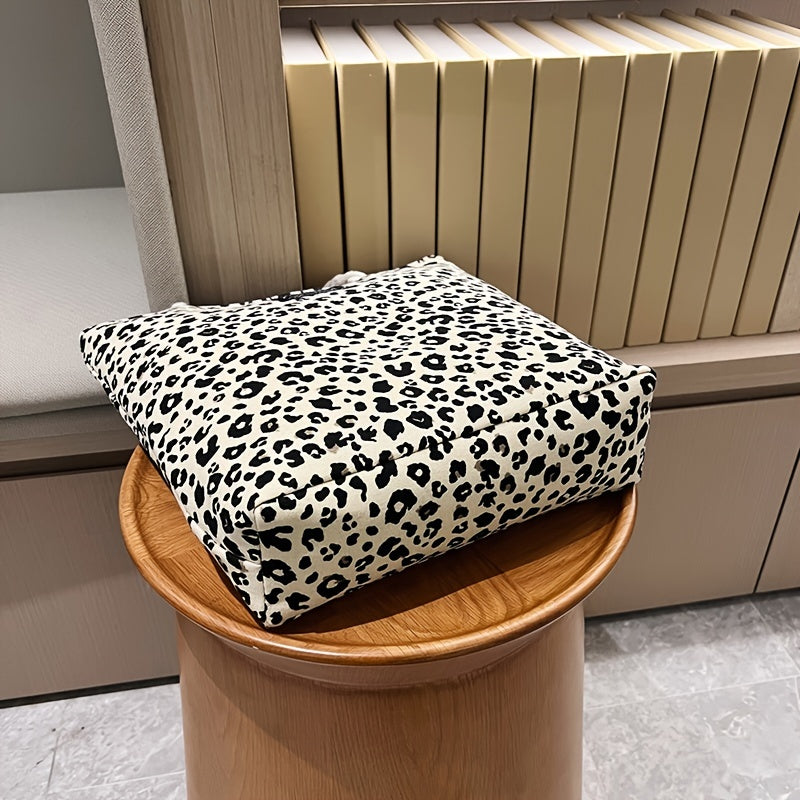 Leopard Pattern Zipper Tote Bag for Women