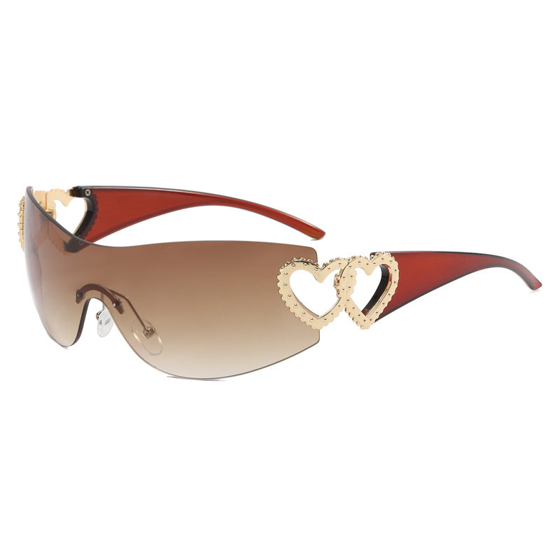 Heart-shaped Rimless Y2K Sunglasses Women's Eyewear