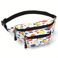 Girls Cartoon Waist Bag Adjustable Strap Fanny Bag for Sports Casual Travel