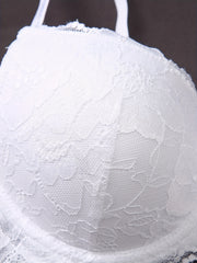 3pcs Lace Push Up Bras Comfy & Breathable Women's Lingerie