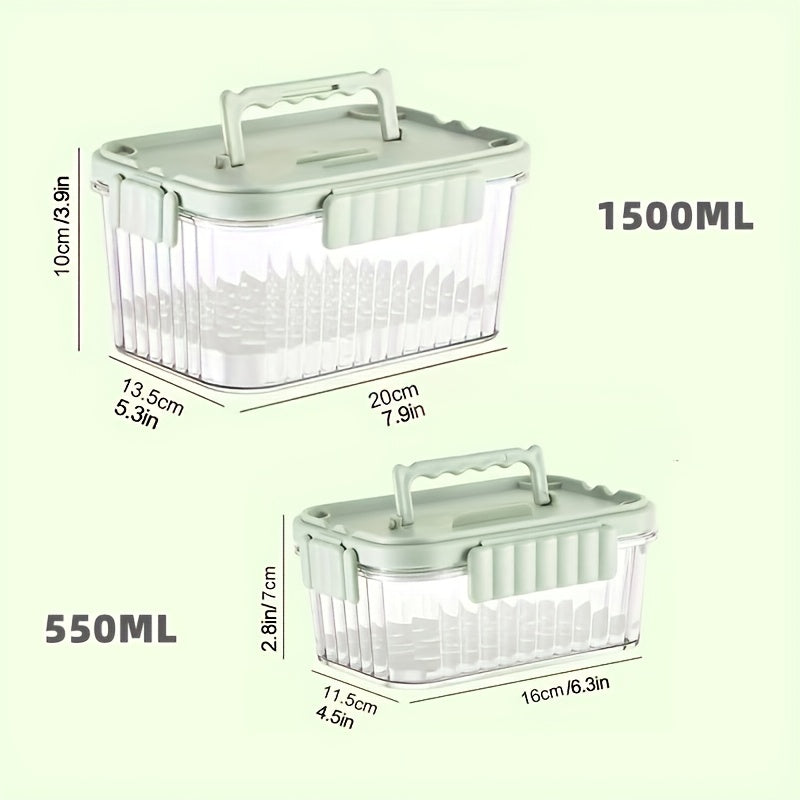 2pcs Fruit Box With Fork Outdoor Camping Storage Box