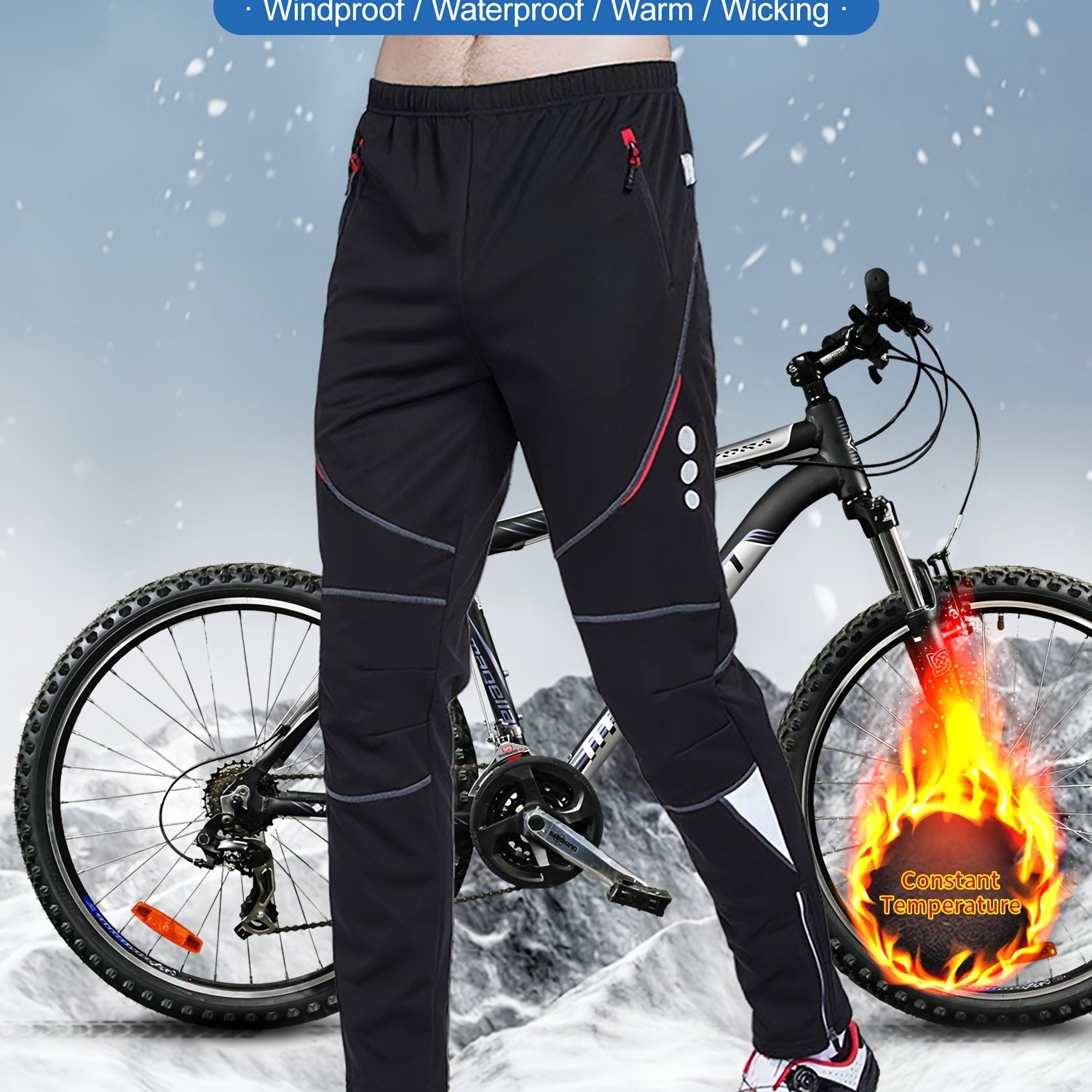 Men's Thermal Windproof Mountain Biker Riding Pants