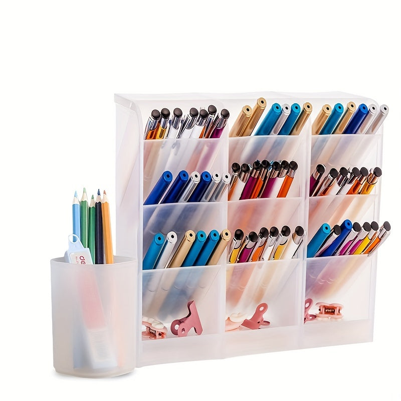 Desktop Pen Organizer Translucent Storage Case