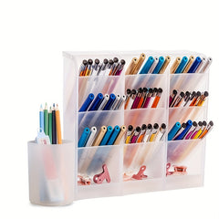 Desktop Pen Organizer Translucent Storage Case