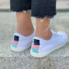 Women's Lace Up Canvas Sneakers Lightweight Casual Flat Shoes