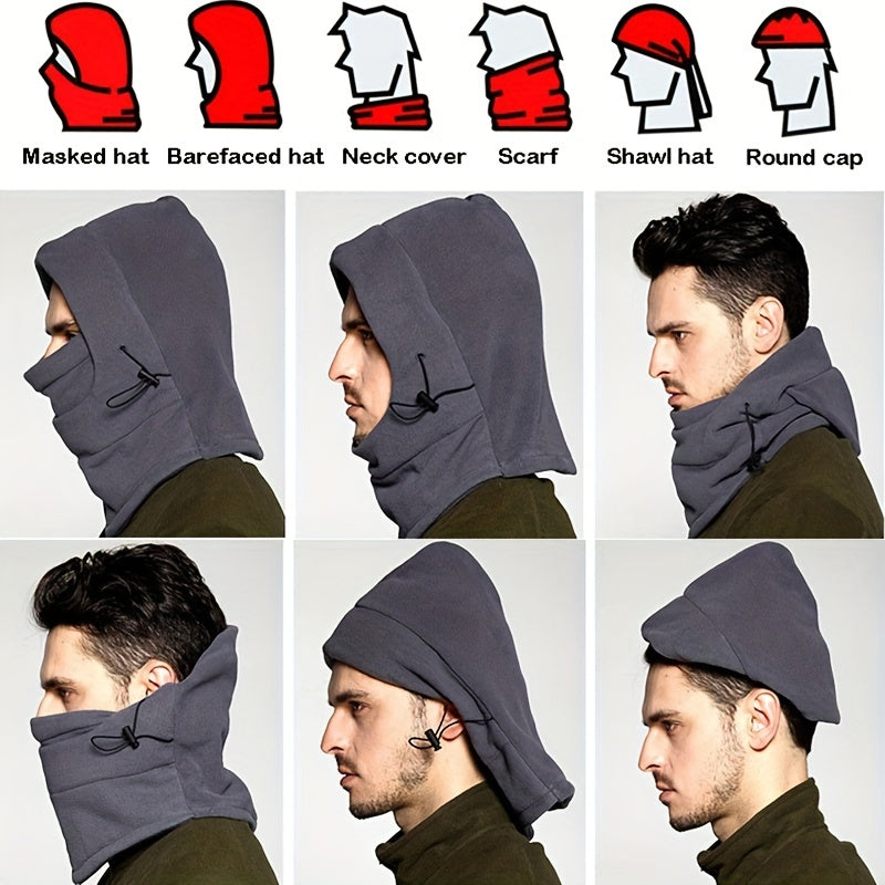 Winter Warm Ski Mask Thickened Fleece Balaclava Hat for Outdoor Sports