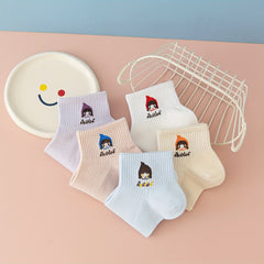 5 Pairs Cartoon Print Socks Women's Stockings & Hosiery