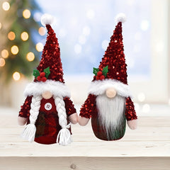 Christmas Doll Red Sequin Doll Decoration