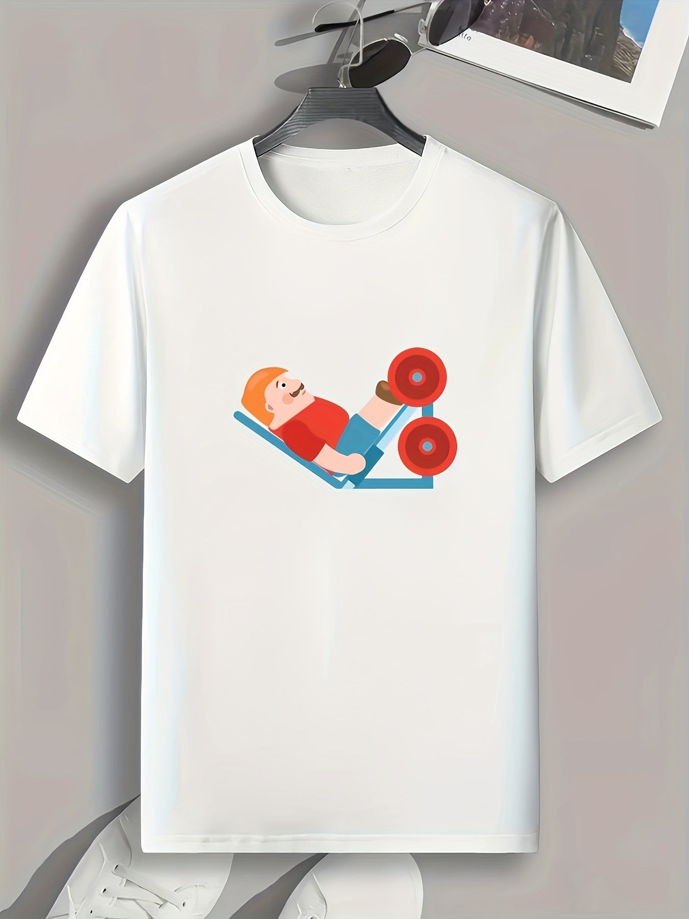 Funny Fat People Cartoon Print Men's Graphic Tee Summer Casual Tshirt