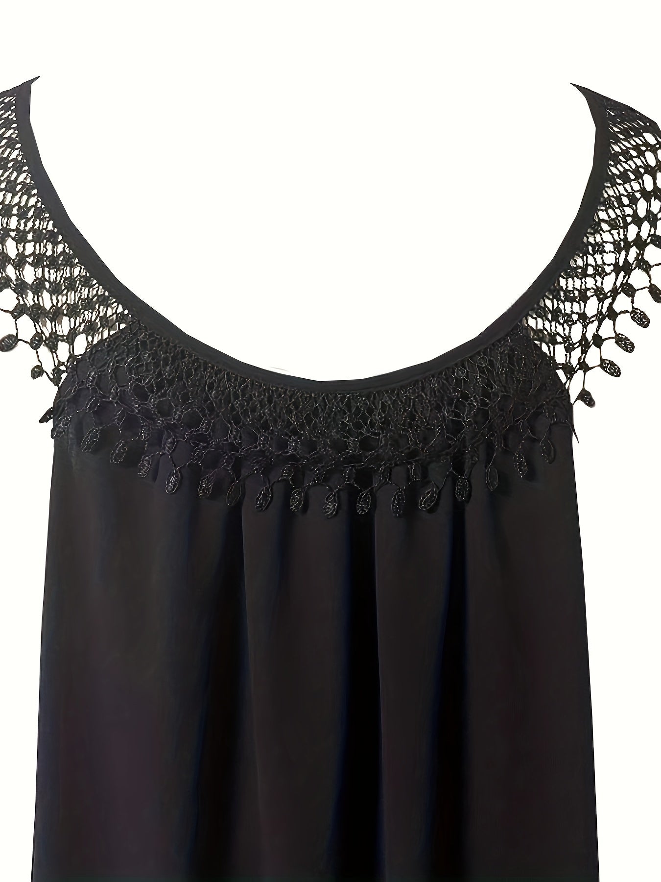 Boho Dress Women's Plus Lace Round Neck Loose Fit Dress