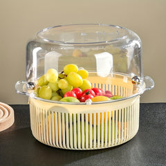 Rotating Double layer Drain Basket Kitchen Storage