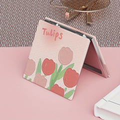 Tulip Pattern Foldable Makeup Mirror - Ideal Gift For Her