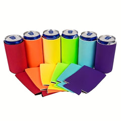 12pcs Neoprene Can Sleeves Beer Can Cooler Insulated Drink Cooler Holders