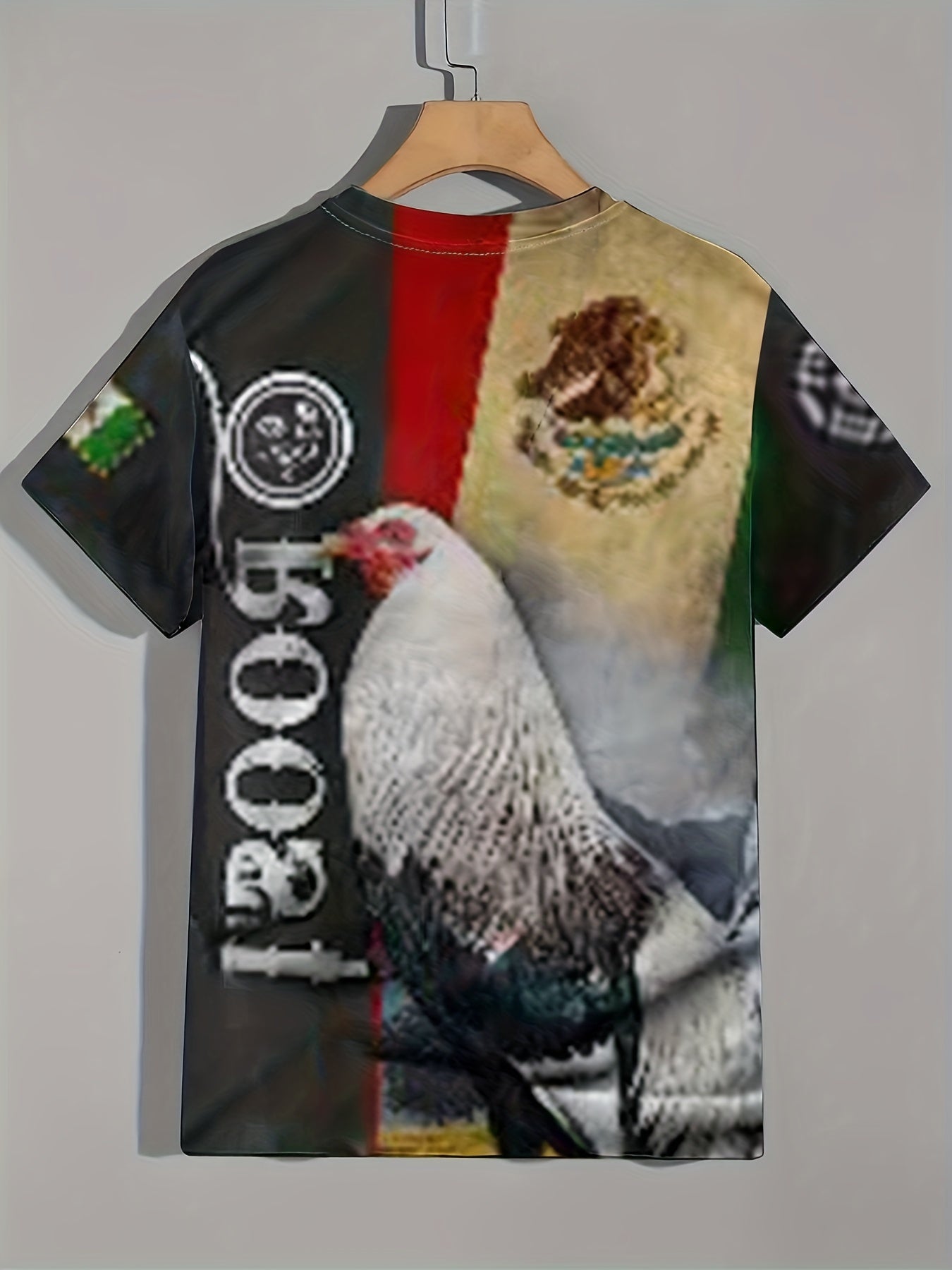 Men's Rooster Graphic T Shirt 3D Print Stretchy Active Tee